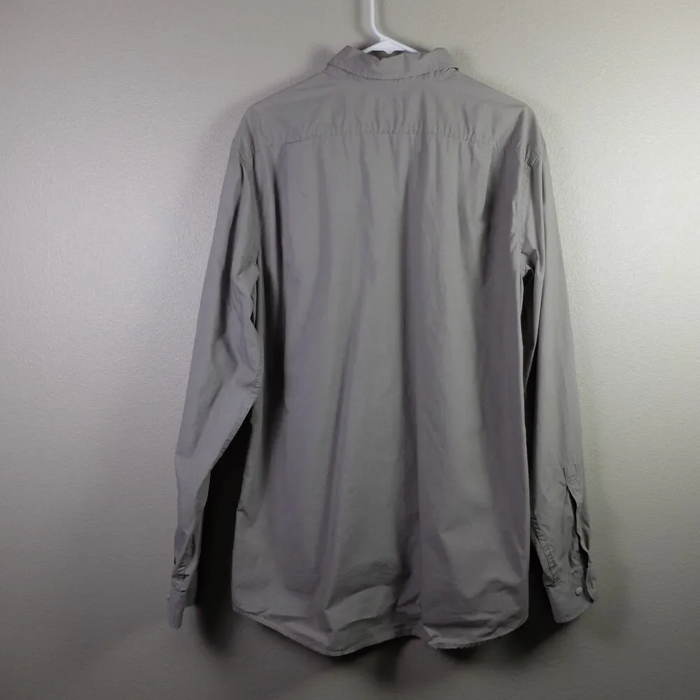Eddie Bauer Heather Gray Voyager Flex Long Sleeve Shirt Size Tall Large